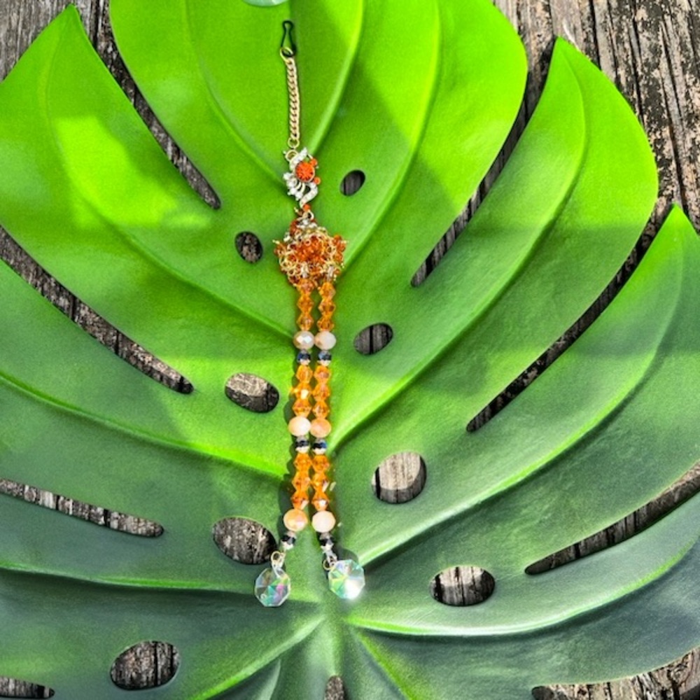 Orange Beaded Sun Catcher